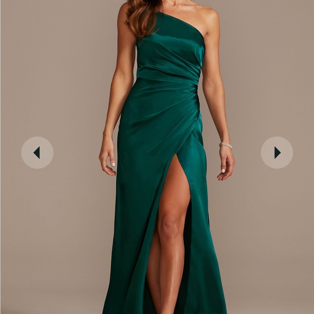 David's Bridal Emerald Green (Gem)  One-Shoulder